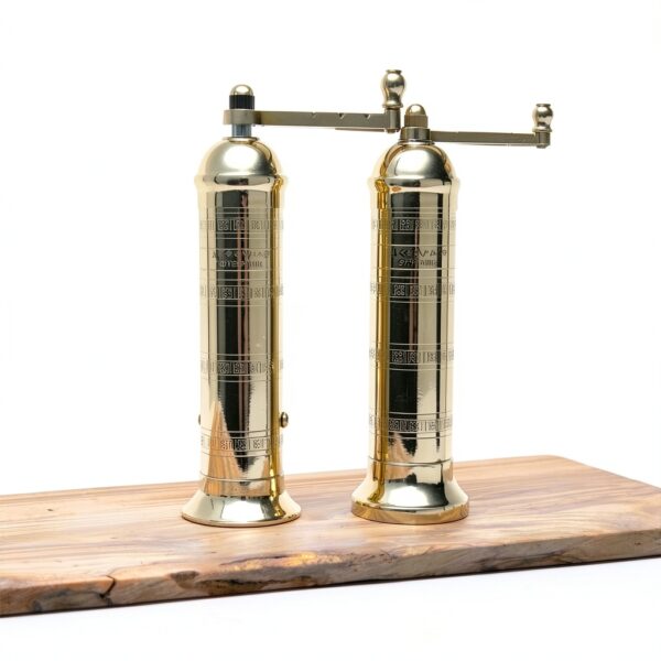 Greek Salt Mill 8 Inch Tall Brass - Alexander Home Manual Grinder-5