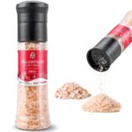 52USA Himalayan Pink Salt Grinder Set, 13.4oz (380g) Coarse Salt, Refillable Grinder Shakers with Adjustable Coarseness-0
