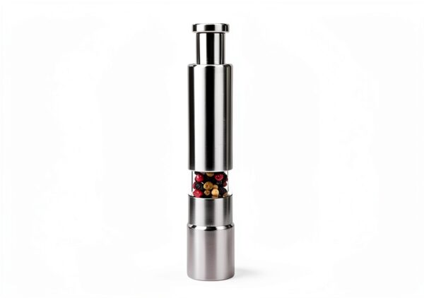 One Handed Seasoning Spice Mill by SoKalChw Silver Steel Grinder-1