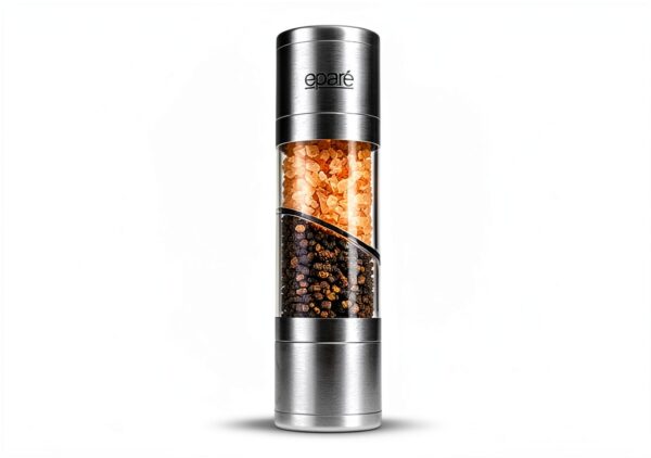 Salt and Pepper Grinder Eparé 2-in-1 Stainless Steel Refillable Combo-3